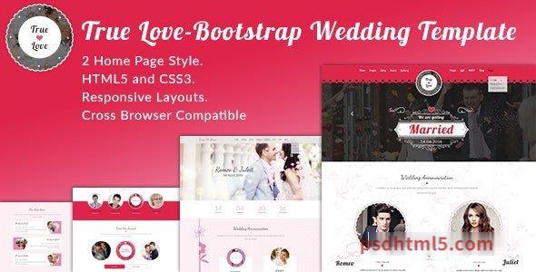 True Love - Bootstrap Wedding Template-尚睿切图网