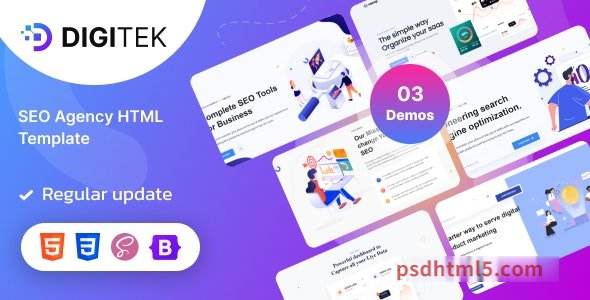 Digitek v1.0 - SEO Service HTML Template-尚睿切图网