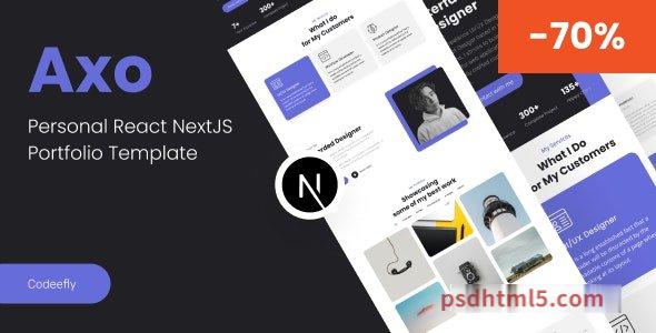 Axo - personal portfolio React NextJs Template-尚睿切图网