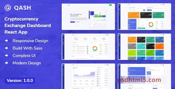 Qash – Cryptocurrency Exchange Dashboard React App + Dashboard-尚睿切图网