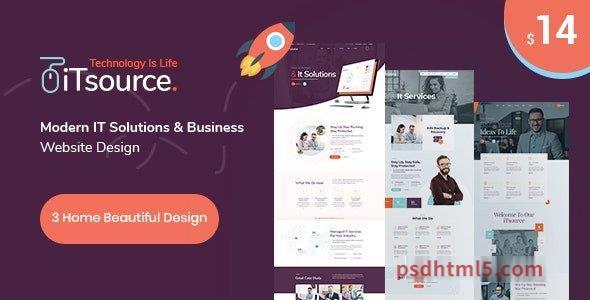 iTsource – IT Solutions – Services HTML Template-尚睿切图网