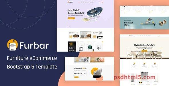 Furbar – Furniture eCommerce Bootstrap 5 Template-尚睿切图网