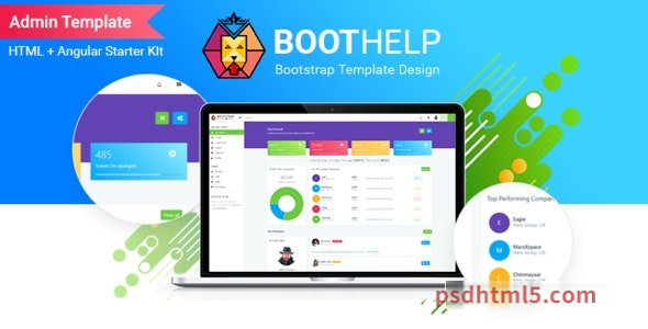 BootHelp - Bootstrap Admin Dashboard HTML PSD Angular Starter kit-尚睿切图网