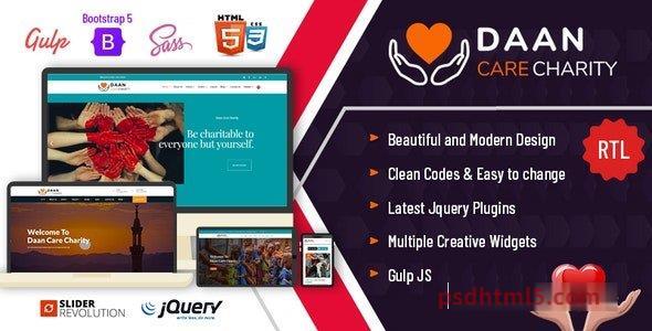 Daan v1.4 – Charity and Donations Mulitpurpose HTML5 Template-尚睿切图网