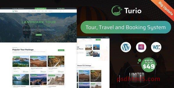 Turio v1.2.0 – Tour and Travel wordpress主题-WordPress Theme Tourism Agency-尚睿切图网