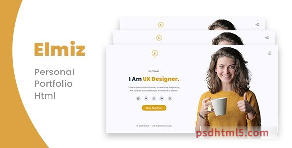 Elmiz - Personal Portfolio Template-尚睿切图网