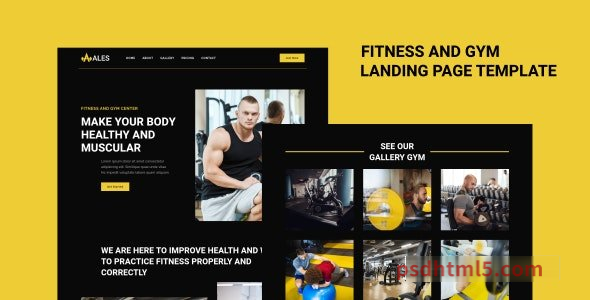 Ales - Fitness - Gym Landing Page Template-尚睿切图网