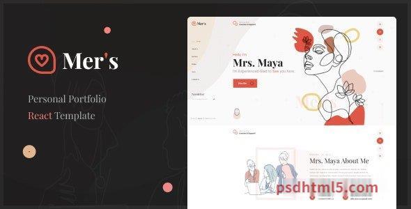 图片[1]-Mer's - Personal Portfolio React Nextjs Template-尚睿切图网