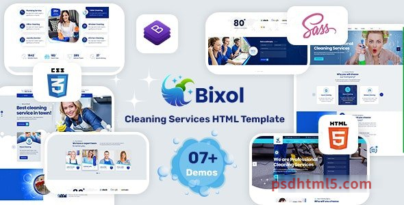 Bixol - Cleaning Services HTML Template-尚睿切图网