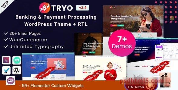 Tryo v3.4 - Banking, Money Transfer - Currency Exchange wordpress主题-WordPress Theme-尚睿切图网