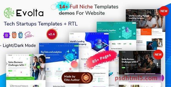 Evolta v2.6 – Technology Services – Digital Business Startup Template Bundle-尚睿切图网