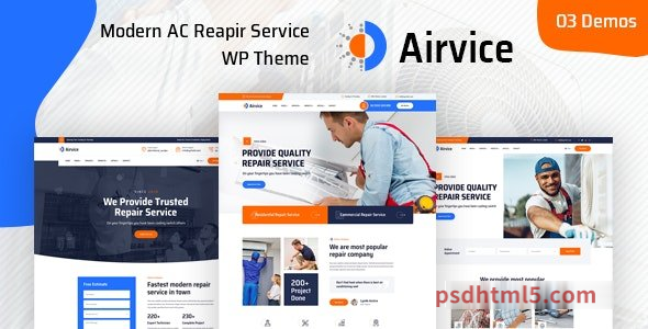 Airvice v1.1.6 – AC Repair Services wordpress主题-WordPress Theme-尚睿切图网