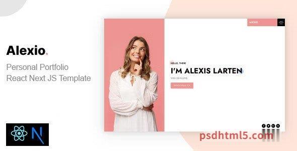 Alexio – React NextJS Personal Portfolio-尚睿切图网