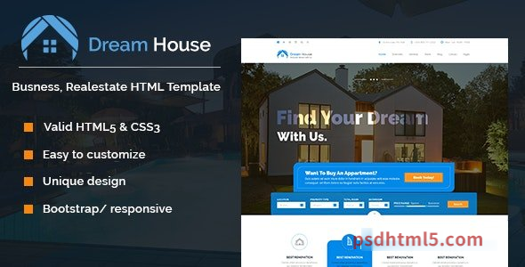 图片[1]-Dream House - Real estate HTML template-尚睿切图网