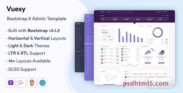 Vuesy – Admin – Dashboard Template-尚睿切图网