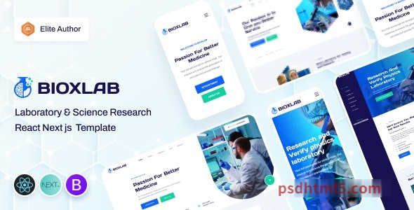 Bioxlab – Laboratory - Science Research React Next js Template-尚睿切图网