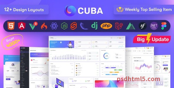 图片[1]-Cuba v7.3.2 - HTML, React, Angular 15, Vue 3 JS, Nuxt, Nodejs, Asp.Net - Laravel Admin Dashboard Template-尚睿切图网