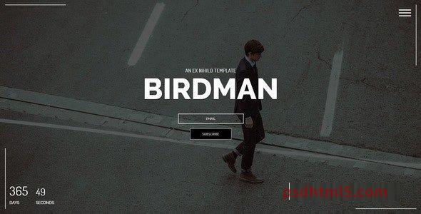 Birdman - Responsive Coming Soon Page-尚睿切图网