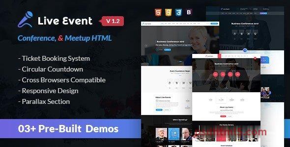 Live Event v1.2 - Conference - Meetup HTML Template-尚睿切图网