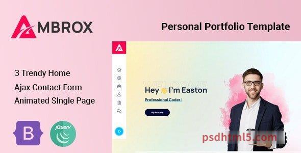 Ambrox v1.0.2 - Personal Portfolio Template-尚睿切图网