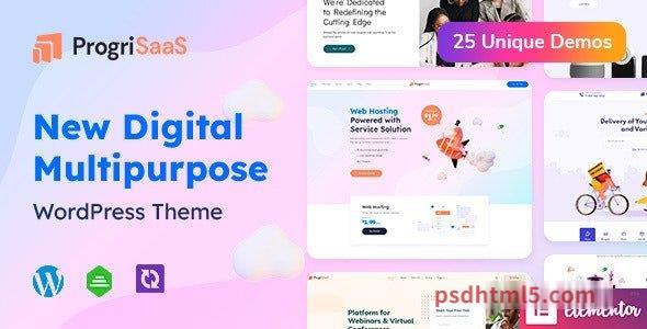 ProgriSaaS v1.1.0 - Creative Landing Page wordpress主题-WordPress Theme-尚睿切图网