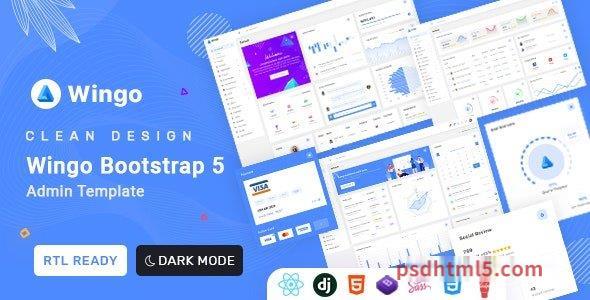 Wingo - React Js , django, Bootstrap 5 HTML Admin - Dashboard Template - 22 March 2023-尚睿切图网