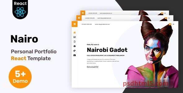 Nairo - Personal Portfolio React Template + RTL-尚睿切图网