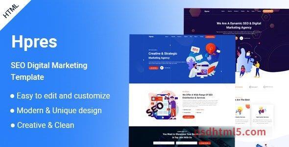 Hpres - SEO Digital Marketing HTML Template-尚睿切图网