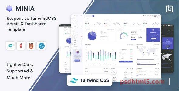 Minia v1.0 – Tailwind CSS Admin – Dashboard Template-尚睿切图网