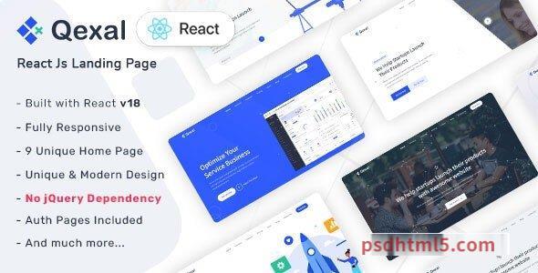 Qexal v2.1.0 – React Js Landing Page Template-尚睿切图网