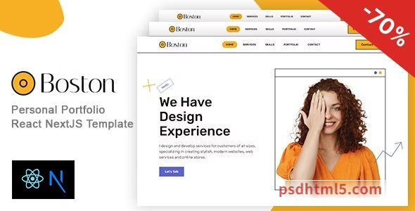 图片[1]-Boston - Bootstrap 5 Personal React NextJS Portfolio-尚睿切图网