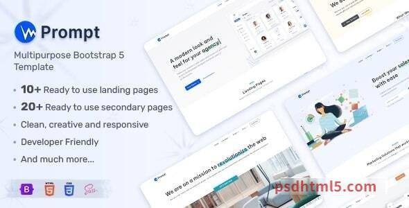 Prompt v1.0.1 - Modern - Multipurpose Bootstrap 5 Template-尚睿切图网