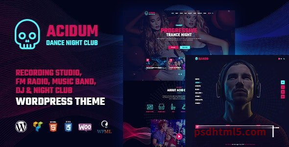 Acidum v1.4.5 - Night Club and DJ wordpress主题-WordPress Theme-尚睿切图网