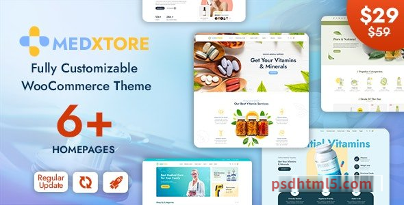 MedXtore v1.6.0 – Pharmacy, Medical – Beauty Elementor WooCommerce Theme-尚睿切图网