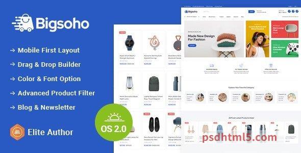 Bigsoho v1.3 – Multipurpose Sectioned Shopify 2.0 Responsive Theme-尚睿切图网