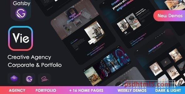 Vie – Gatsby Creative Portfolio – Agency template-尚睿切图网