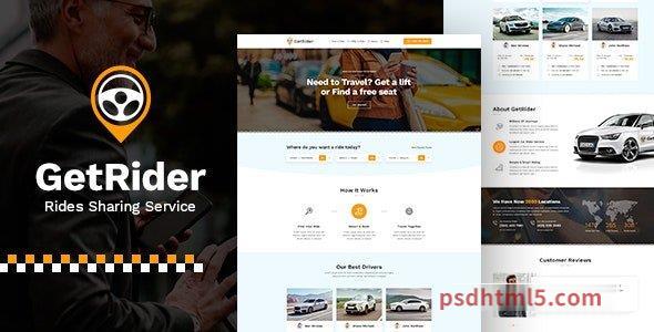 Getrider - Chauffeur Limousine Car Hire HTML-尚睿切图网