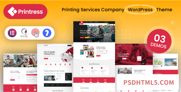 Printress v1.0 – Printing Services Company WordPress-尚睿切图网