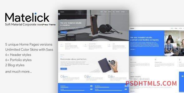 Matelick v1.0 – Soft Material Corporate wordpress主题-WordPress Theme-尚睿切图网