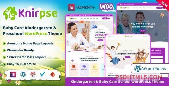 Knirpse v1.1 – Kindergarten – Baby Care wordpress主题-WordPress Theme-尚睿切图网