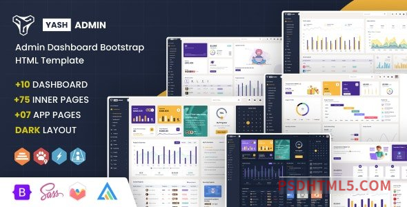 Yash v1.0 - Admin Dashboard Bootstrap HTML Template-尚睿切图网