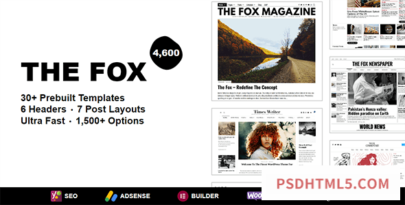 The Fox v5.5.4.1 - Minimal WordPress Blog Magazine Theme-尚睿切图网