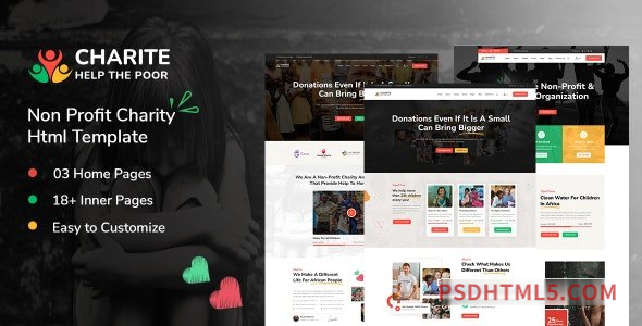 Charite – Non-Profit Charity HTML Template-尚睿切图网