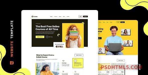 Collab – Online Learning Website Template-尚睿切图网