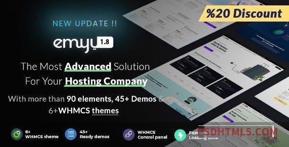 EMYUI v1.8 - Multipurpose Web Hosting with WHMCS Template-尚睿切图网