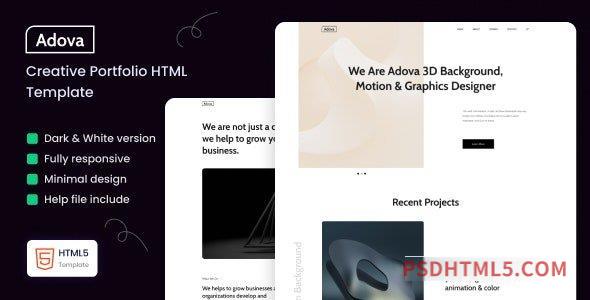 Adova - Creative Portfolio Template-尚睿切图网