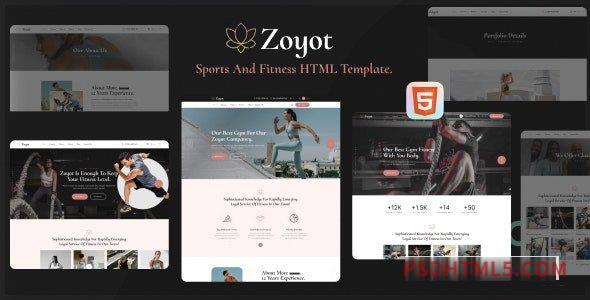 Zoyot - Sports and Fitness HTML Template-尚睿切图网