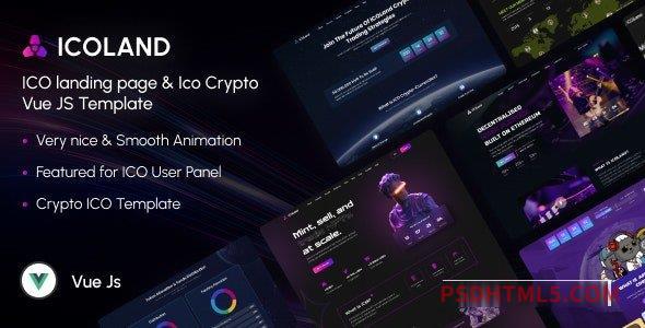 ICOLand – ICO landing page – ICO Crypto Vue Js Template-尚睿切图网