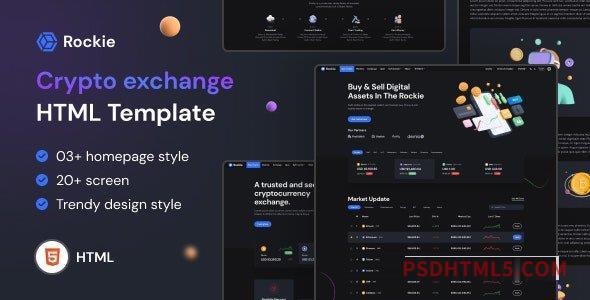 Rockie - Crypto Exchange HTML Template-尚睿切图网