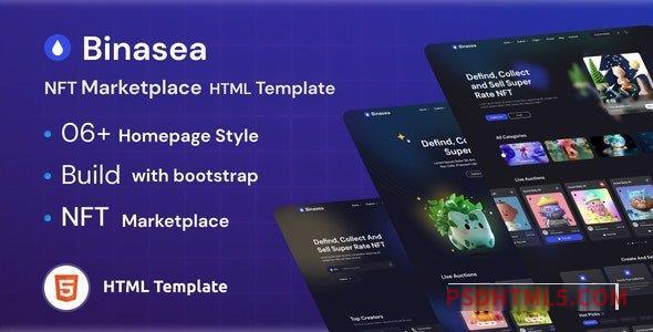 Binasea – NFT Marketplace HTML Template-尚睿切图网